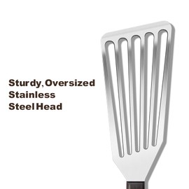 Rainspire Fish Spatula Stainless Steel, Slotted Fish Turner Spatula with Sloped Head Design, Metal Spatula Griddle Spatula For Flipping Delicate Food, Fish, Egg, Patties, Fries