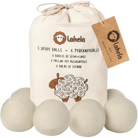 ESSENTIALS Dryer Balls Set of 6 [High Felt Density]. Sustainable Product. Tumble Dryer Balls (White)