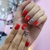 Christmas Press on Nails Short Square Glue on Nails with