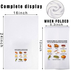 MYSOMY Thanksgiving Fall Food Kitchen Towels God Is Great God Is Good Gifts Thanksgiving Prayer Gifts Fall Dish Towel (GOD IS GREAT UK)