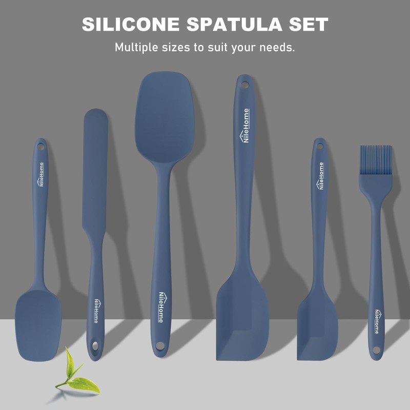 NileHome Silicone Spatula Set, 6 Packs Food Grade Kitchen Utensils