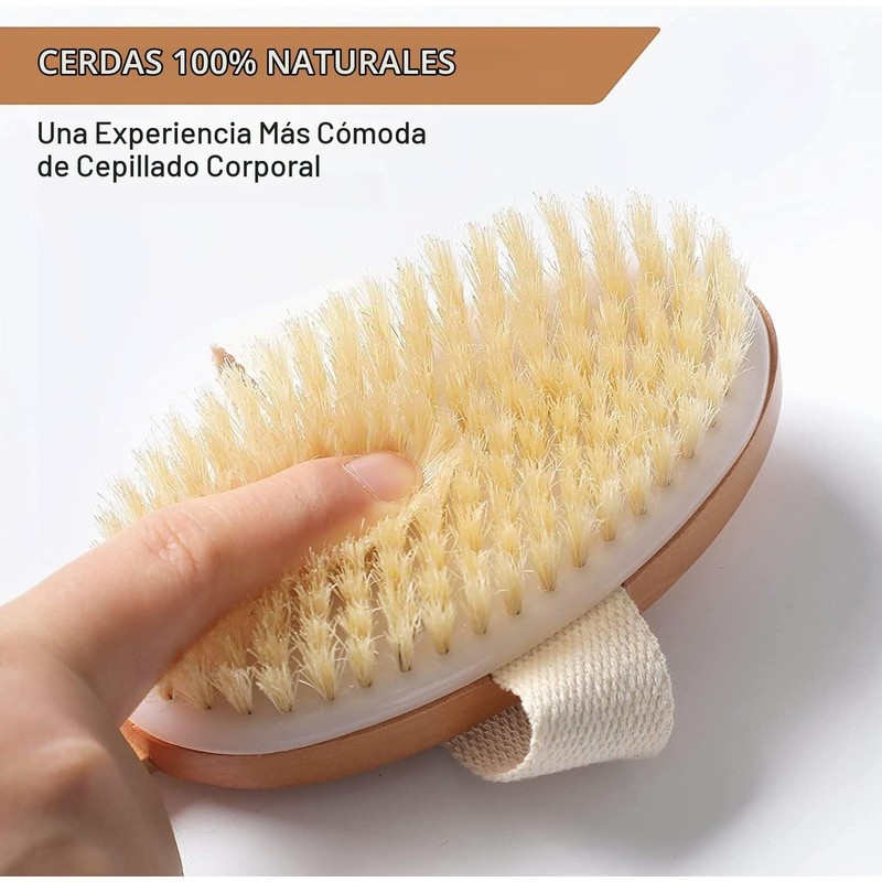 Cepillo de Ducha 2 en 1 con Mango de Bambú