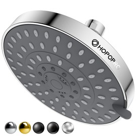 HOPOPRO 5-Mode High Pressure Shower Head - The Washington Post, NBC News, Today TV Show Recommended - High Flow Fixed Showerheads (6 Inch Chrome)