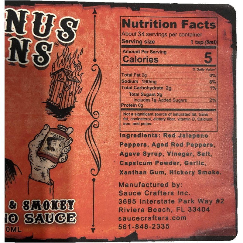 Yeranus Berns Sweet and Smokey Jalapeno Hot Sauce (Extreme)