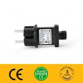 Transformer LED CZJUTAI IP44 Alimentation pour éclairage de Noël - Pinch Européenne, Socle à vis, DC4.5V 1.35W