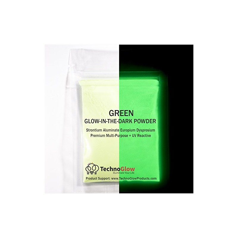 Green Glow in The Dark & UV Powder; 100-150 Microns