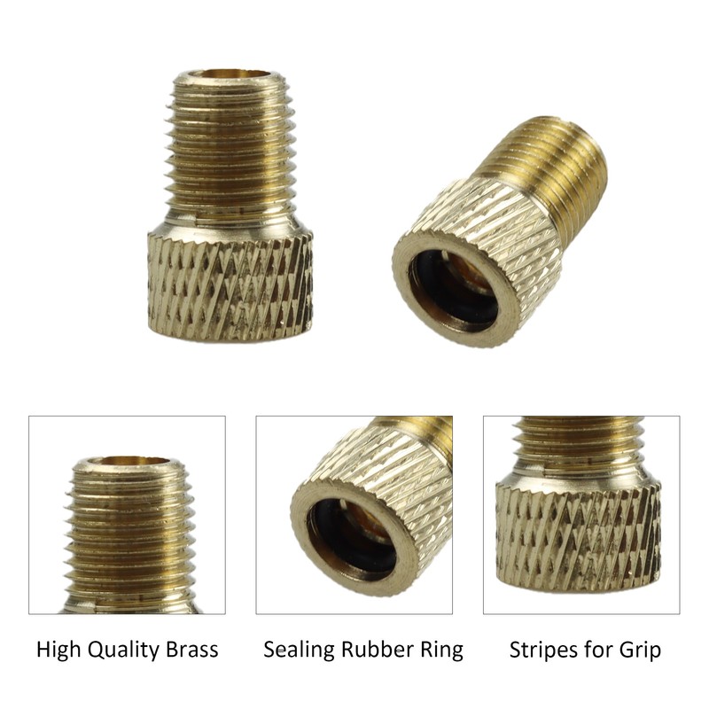 Runseaway 4PCS Brass Presta Valve Adapter, Convert Presta to Schrader