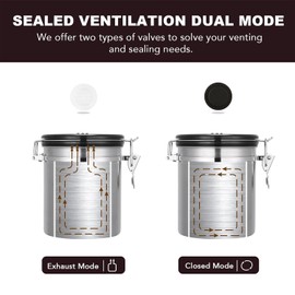 Shanson Coffee Canister Airtight Stainless Steel Kitchen Food Storage Container with Date Tracker for Beans Grounds Tea Flour Cereal Sugar, 22OZ, Silver, (015)