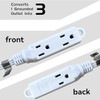 HONDERONS 8FT 3 Outlets White Flat Plug Extension Cord, 14/3