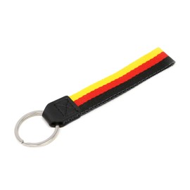 eVerPlate Germany Flag Keychain Stripe Ribbon Nylon Band Leather Key Chain