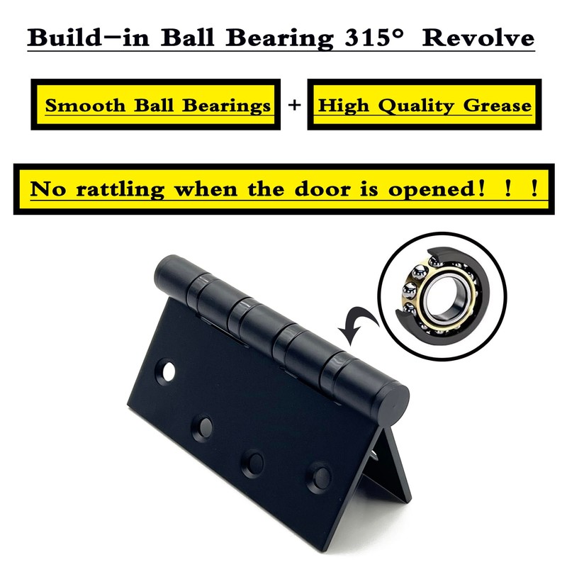 Stainless Steel Matte Black 4 inch Door Hinges,Interior Door Hinge，Heavy