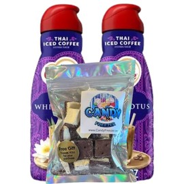 Candy Freezer Liquid Coffee Creamer Ͼ◎ʄʄɛɛ-ʍαƚɛ Rich & Creamy Flavor 28 Fl oz. Pack of 2 (Two) Bottles Includes Candy Freezer Freeze Dried Ice Cream Bites (Ice Thai Coffee) - Candy