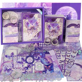 Funto Scrapbooking Kit(162 PCS), Warm Mail Series-Dreamland, Perfect for Bullet Scrapbooking Materials, Planner DIY Arts Craft Collage