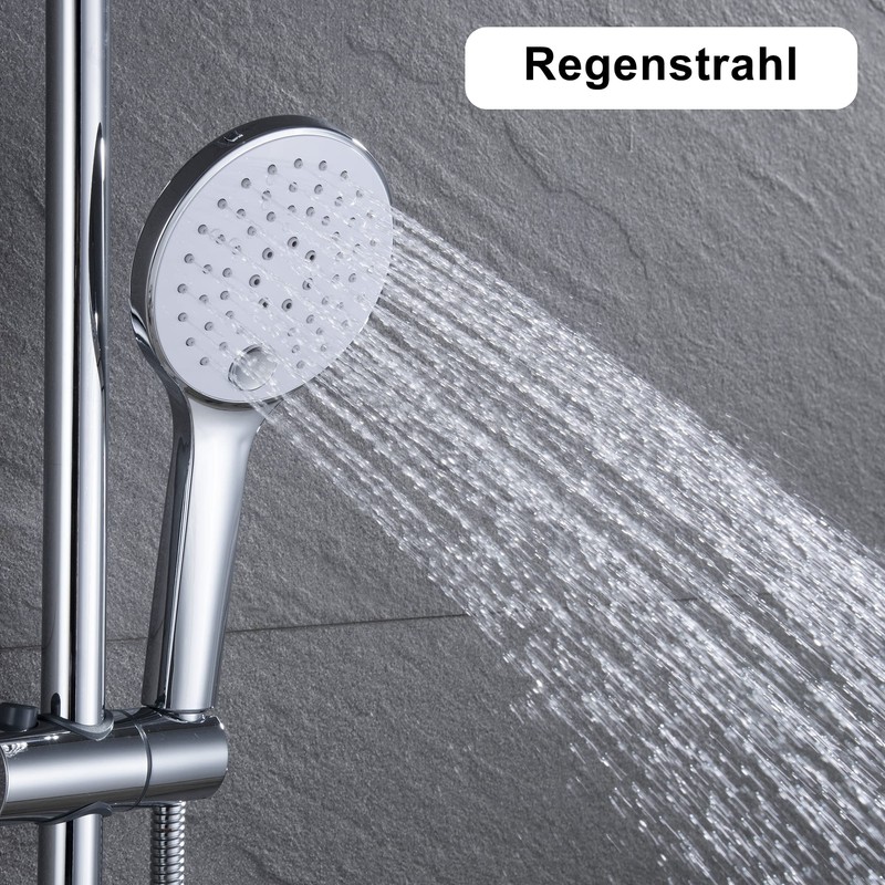 JOHO Hand Shower Head with 3 Jet Types, Round Shower