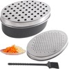 Cheese Grater with Container,Coarse and Fine 2 Size Lid,Stainless Steel