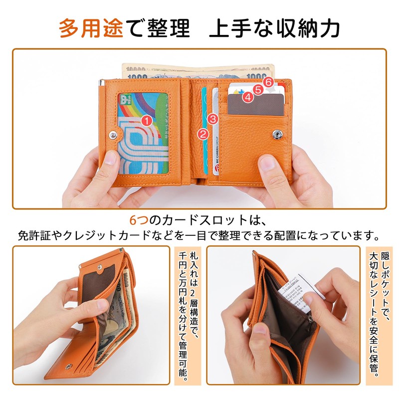 imeetu Wallet, Bi-fold Wallet, Women's, Men's, Genuine Leather, Kiseki Pocket,