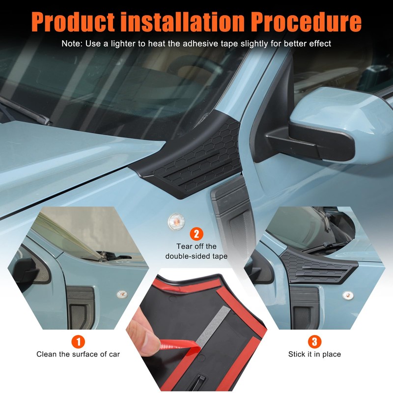 Car Hood Fender Decorative Cover Trim for Ford Maverick 2022-2025,