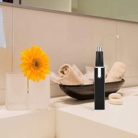 Recortador de vello facial y de cejas profesional sin dolor, cuchillas IPX7 para una limpieza fácil, color negro, recortador de vello nasal.