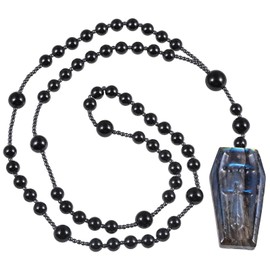 Nupuyai Natural Labradorite Pendant for Women and Men, Handcrafted Crystal Stone Cross Coffin Necklace for Reiki Healing