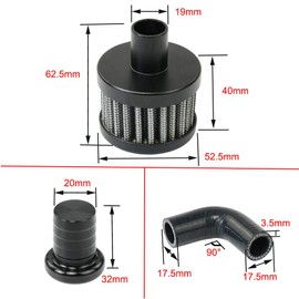 CCV Crankcase Ventilation Open Breather Kit Filters for 2007.5-2017 Dodge Ram 6.7 Cummins Diesel 2500 3500