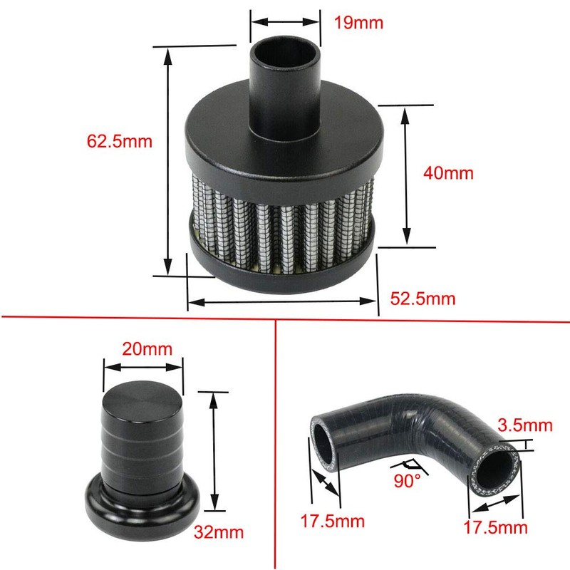 CCV Crankcase Ventilation Open Breather Kit Filters for 2007.5-2017 Dodge