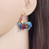 LONYOO Fun Rooster Chicken Earrings Dangle Jewelry Acrylic Floral Farm