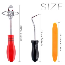 Swpeet 12Pcs Windshield and Glass Repair Tools Kit, Including 48600 Offset Windshield Locking Strip Tool and Hose Removal Hooks with Tapered End Windshield Stick Setting Tool