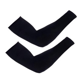 Arm Warmers UV Sun Protection, Arm Sleeve Cooling Arm Cover for Women Men Teenagers, Tattoo Cover, Arm Warmers for Cycling, Hiking, Running, Volleyball, Driving (Black, 1 Pair)