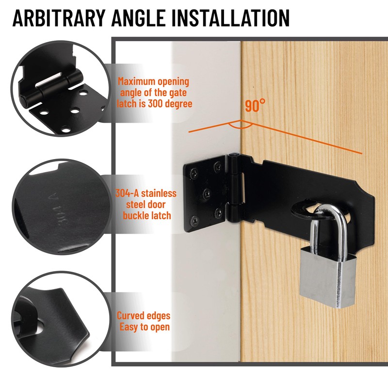 5"Heavy Duty Door Lock Hasp Latch-1 Pack