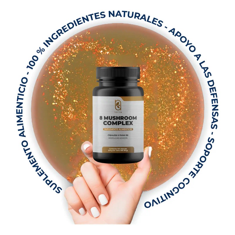 Naima Suplemento Hongos Adaptógenos Cápsulas Reishi Cordyceps Shiitake Gluten