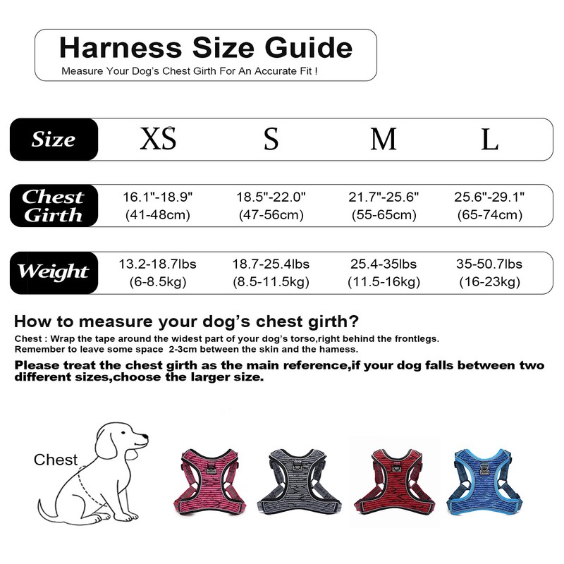 Suredoo No Pull Dog Harness Adjustable Breathable Reflective Lightweight Pet