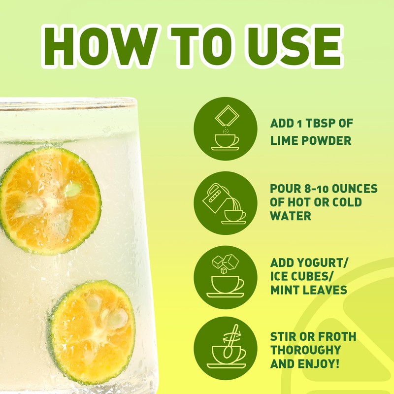 Lime Powder Freeze-Dried Lime Juice Flavor 1.25 lb Rich in