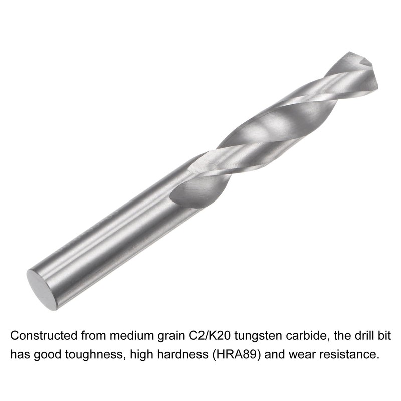 QUARKZMAN Solid Carbide Drill Bits 6.8mm C2/K20 Tungsten Carbide Twist
