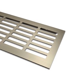 Ventilation Grille Aluminium | 100 mm x 250 mm | Colour: Brushed Stainless Steel | Ventilation Grille Aluminium | Web Plate | Ventilation Grille | Heating Grille | Ventilation Grille