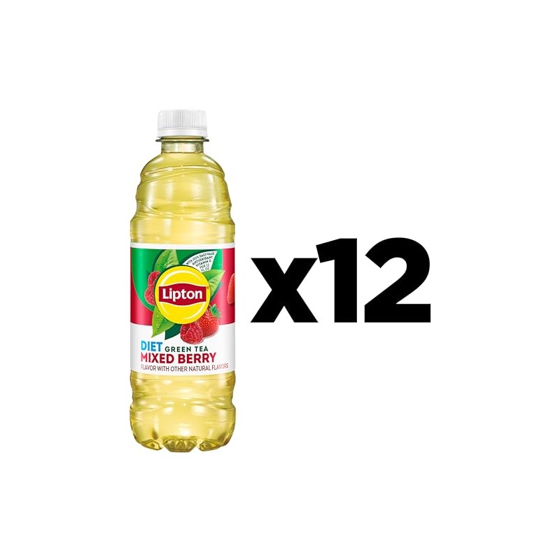 Lipton Diet Mixed Berry Green Tea, 16.9 Fl Oz Bottles