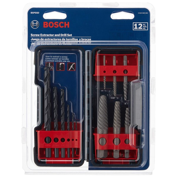 Bosch BOSCH BSPE6D 12-Piece Assorted Set Spiral Flute High-Carbon Steel