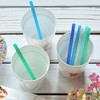 Youngever 7 Pack Kids Plastic Straws, 5 Inch Reusable Plastic