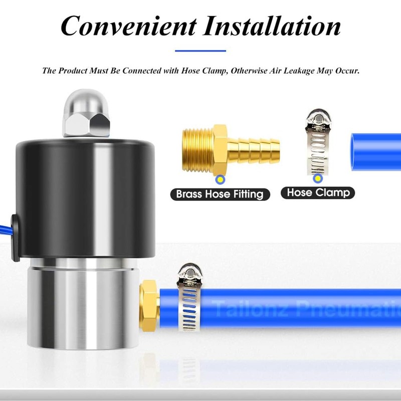 TAILONZ PNEUMATIC Brass Hose Barb Fitting -8mm Barb to 1/4