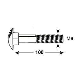 Connex Connex Schlossschrauben M6 x 100 mm, verzinkt, DIN 603, 1000 g, KL4110699