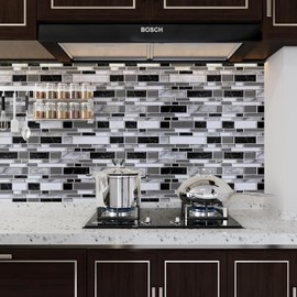 Livebor Peel and Stick Kitchen Wallpaper Backsplash Wall Paper for Kitchen 11.8inch x 78.7inch Backsplash Tiles Wallpaper Peel and Stick Waterproof Countertop Contact Paper for Bathroom Cabinet