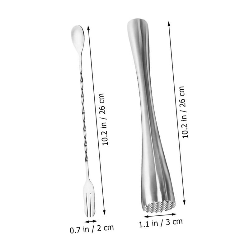 Ipetboom 1 Set Mojito Muddler Set Stainless Steel Ice Grinding