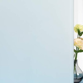 White Frosted Privacy Window Film No Glue Glass Door Film Stained Glass Window Tint Static Cling Heat Control Anti UV For Bathroom,Bedroom,Living Room,Office,Meeting Room,35 inches by 118 inches