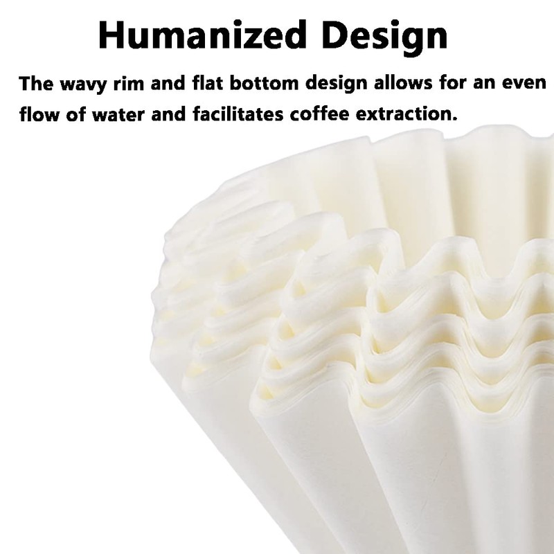 50Pcs Coffee Filter Papers, Brown Cup Basket Coffee Filter Papers,