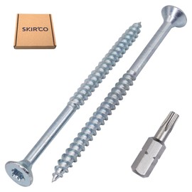 SKIR'CO (50 pcs) Zinc Plated Steel Wood Screws 4.0 x 70 mm, Torx Countersunk Head Screws, Chipboard Screws, Partially Threaded