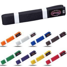 Farabi Sports Karate Belt Multiple Colors Karate Belts Judo Karate BJJ Martial arts Taekwondo belts (240-cm, Black)
