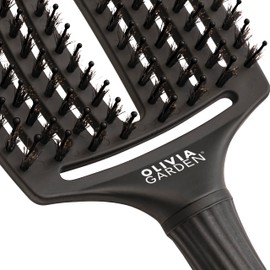 Olivia Garden - Fingerbrush Care Iconic Boar & Nylon Full Black HairBrush - Large