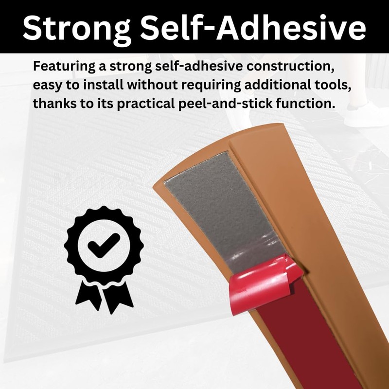1/5 inch Height Floor Transition Strip, Self Adhesive Carpet Wood