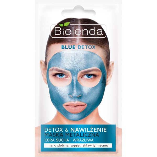 5x Biel Enda Blue Detox Face Mask for Sensitive & Dry Skin with Charcoal & Platinum 5x8ml