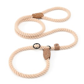 Mile High Life Slip Leads for Dogs | Heavy Duty Dog Training Leash | 6 Feet No Pull Slip Leashes w Leather Tip | Braided Rope Lead for Dogs Outside