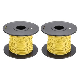 sourcing map 22AWG Wire 22 Gauge Stranded Wire PVC Hookup Wire, UL1007 Tinned Copper Wire 30m/100ft Yellow With Spool for Internal Connecting Wire
